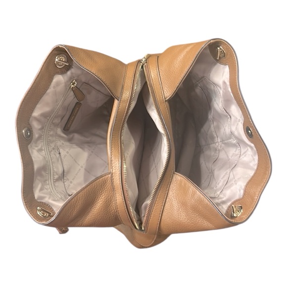 Michael Kors Leather Chain Shoulder Bag Tan Brown - Picture 10 of 13